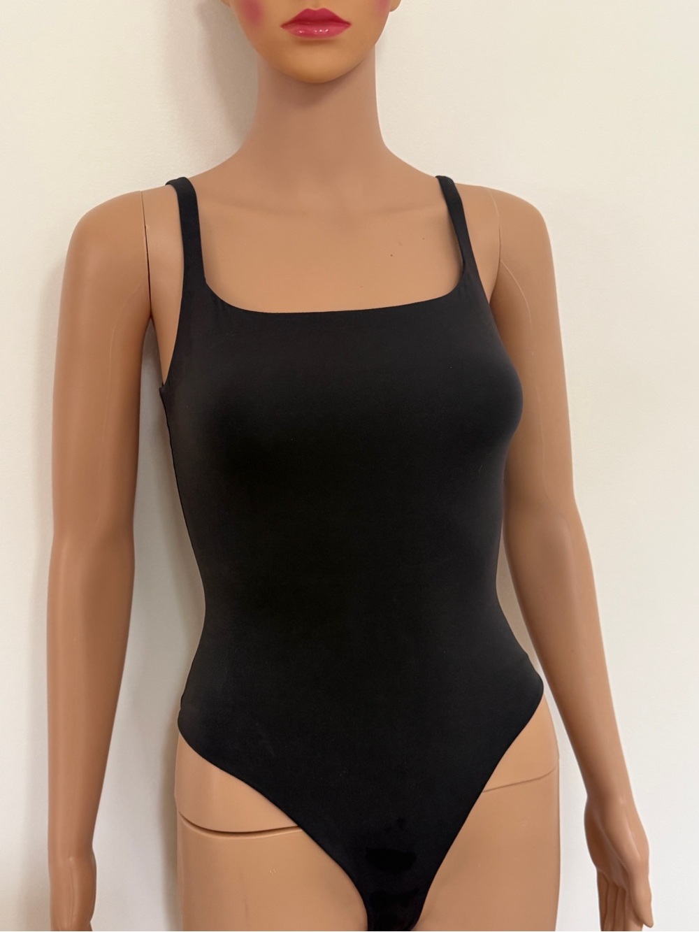 SKIMS Black Square Neck Bodysuit